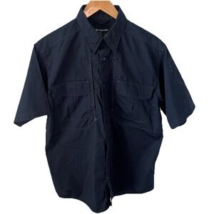 5.11 Tactical Button Down Shirt Mens Medium  Black Vent Mesh Work Uniform